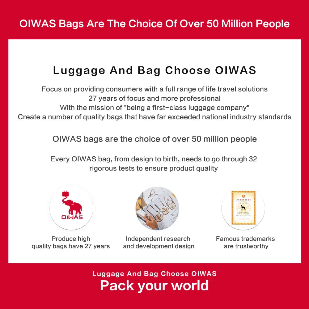 OIWAS 14" Laptop Backpack – 29L Waterproof Nylon School, Travel & Casual Bag for Teenagers & Men