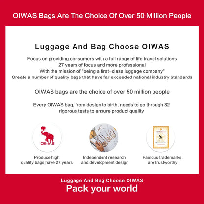 OIWAS 14" Laptop Backpack – 29L Waterproof Nylon School, Travel & Casual Bag for Teenagers & Men