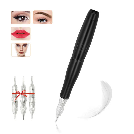 BMX Permanent Makeup Tattoo Pen - Professional Digital Dermograph Machine Set with Cartridges for Eyebrow & Lip Tattoo