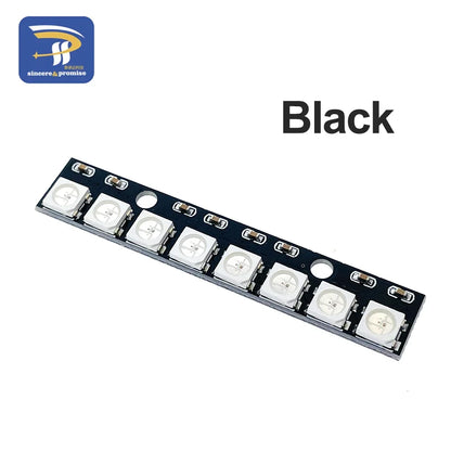 WS2812B 8x1 RGB LED Panel Module - 8-Bit 5V Rainbow Light Board for Arduino