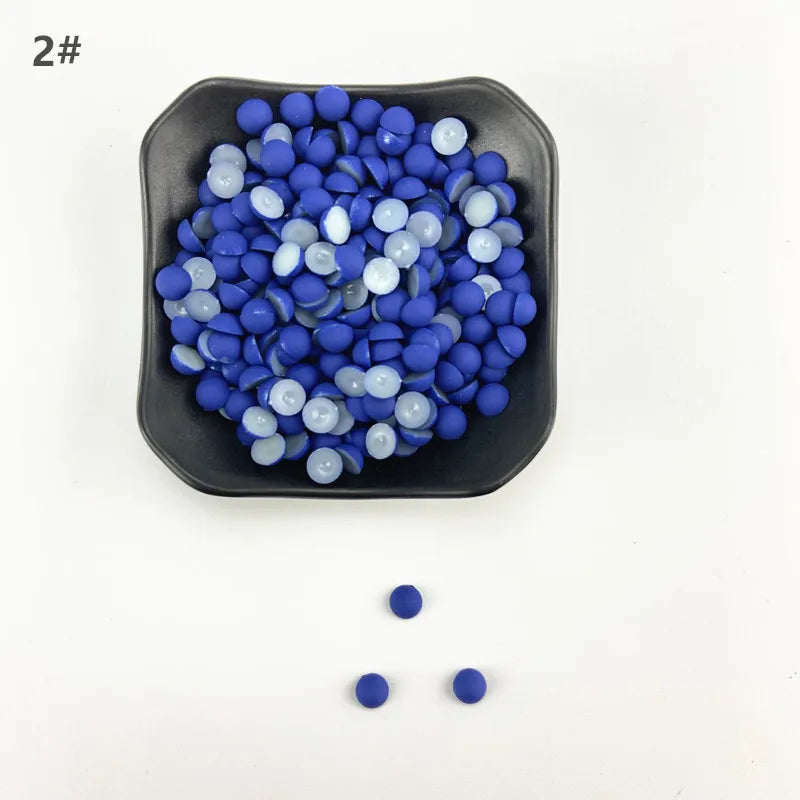 ABS Flat Half Round Beads - 6mm & 10mm Matte Plastic Beads for Clothing Accessories