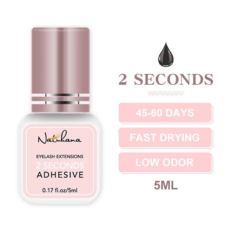 Professional Eyelash Extension Glue - 5ml Fast Drying Lash Adhesive with 0.3S-3S Dry Time for Strong False Lash Application