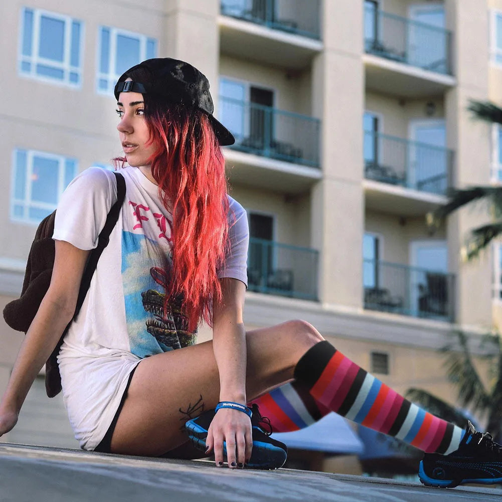 Compression Support Socks for Men & Women – Running Nursing Stockings for Edema, Varicose Veins & Blood Circulation Sports Wear