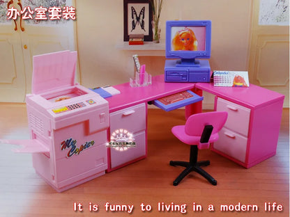 Princess Bathroom Furniture Set for Barbie Dollhouse – 30cm Accessories with Shower & Toilet