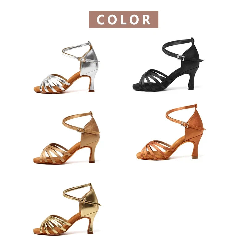 Women’s Latin Dance Shoes - Suede Sole Ballroom Tango Cuban Heel High Heel Party Shoes