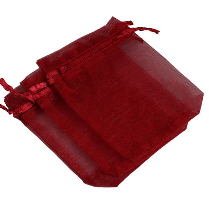 Organza Gift Bags - 50/100pcs Drawstring Jewelry Pouches 24 Colors for Wedding Christmas Candy Gift Packaging