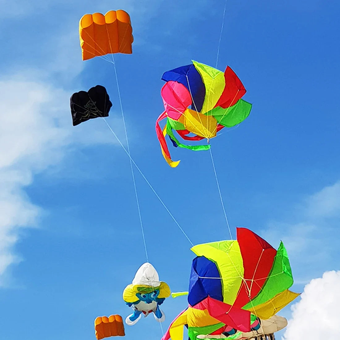 1.2M Spinner Windsock Kite - Soft Inflatable Turbine Line Decoration with Carry Bag
