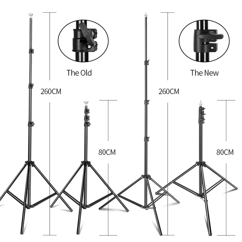 Adjustable Photo Backdrop Stand - 2.6 x 3M Telescopic Background Support System with Carry Bag