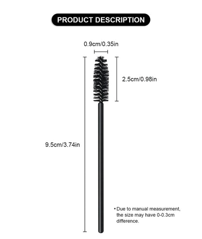 ANNAFRIS 50pcs Disposable Eyelash & Eyebrow Brushes — Soft Crystal Lash Extension Mascara Wands Makeup Tools