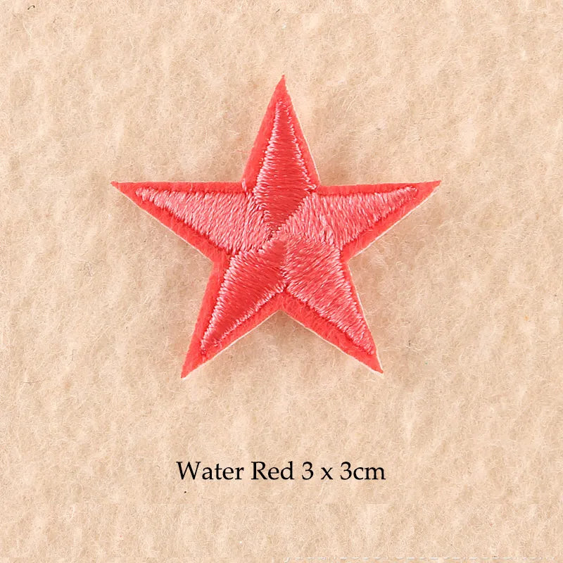 Stars Embroidered Iron-On Patches – Gold, Silver & Colorful Appliqué Stickers for Clothing, Jackets, Bags & DIY Craft Decoration