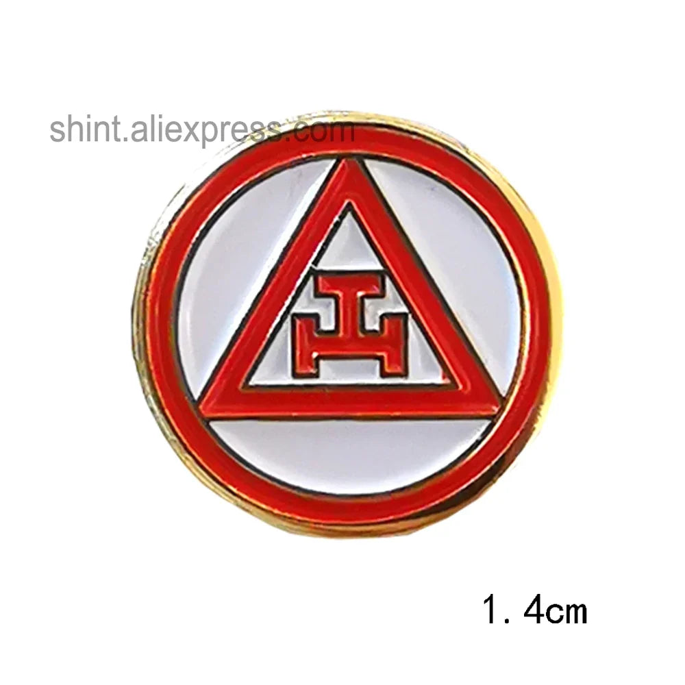 Masonic Freemason Lapel Pin - Forget Me Not Sun Past Master Commemorative Badge for Freemasonry Accessories & Collectors