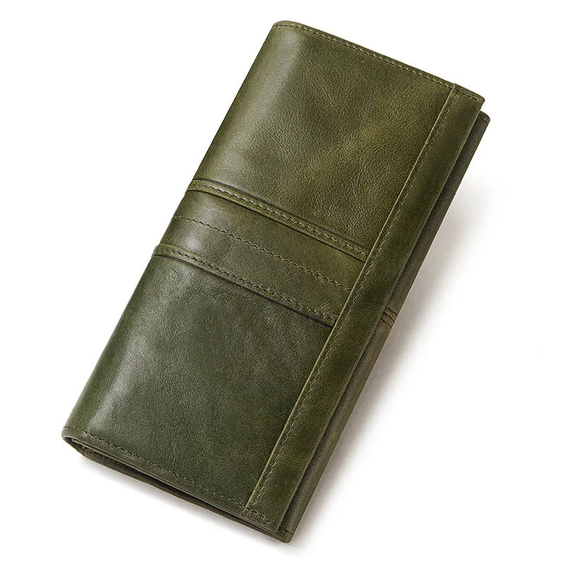 Women’s Genuine Leather Clutch Wallet – RFID Blocking Phone Purse with Zipper Pocket & Card Holder