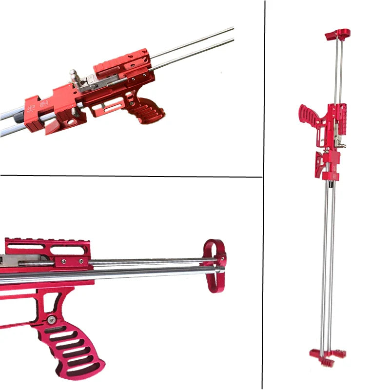 80lbs Telescopic Long-Pole Slingshot – All-Metal Powerful Laser Hunting Sling Shot with Accessory Mount