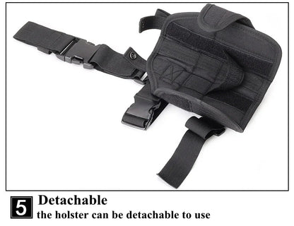 Universal Drop Leg Gun Holster - Right-Handed Tactical Thigh Pistol Bag & Pouch for All Handguns
