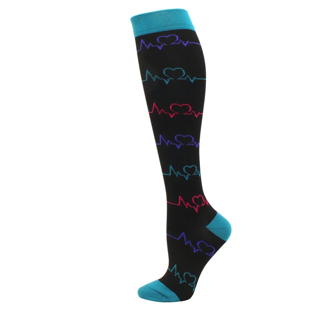 Compression Support Socks for Men & Women – Running Nursing Stockings for Edema, Varicose Veins & Blood Circulation Sports Wear