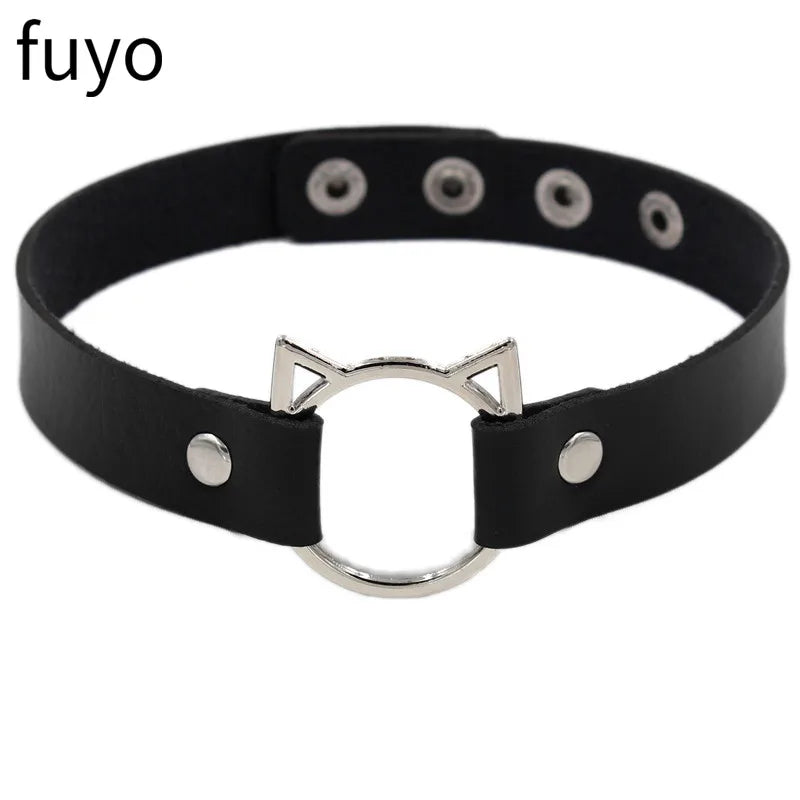 New Spike Choker Necklace – Punk Faux Leather Collar with Big Rivets, Studded Goth Style for Women & Men