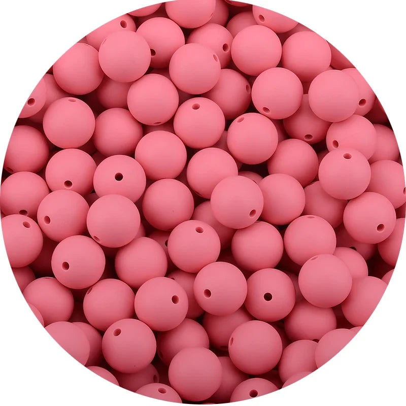 LOFCA Silicone Teething Beads - 20pcs 15mm Round Baby Chew Beads for DIY Teether Toys Infant Accessories