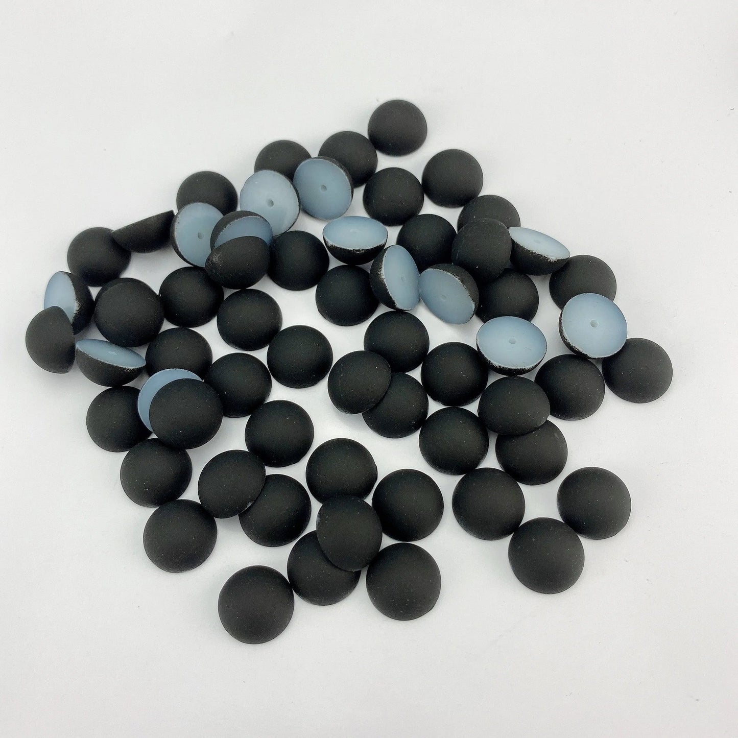 ABS Flat Half Round Beads - 6mm & 10mm Matte Plastic Beads for Clothing Accessories