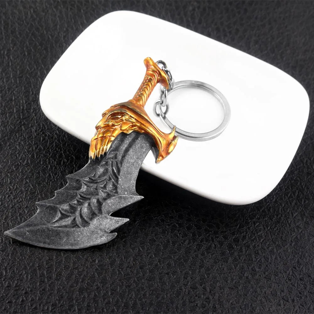 God of War 4 Kratos Sword Keychain – Pendant Keyring Jewelry for Men & Women, Car Key Accessory