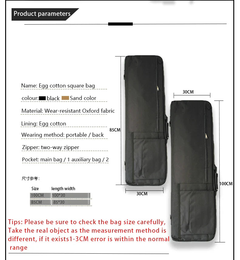 Heavy-Duty Oxford Gun Bag - Padded Hunting Rifle Carry Case for Outdoor Equipment