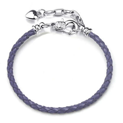BAOPON 9-Color Leather Charm Bracelet - DIY Chain Jewelry Gift for Women & Girls