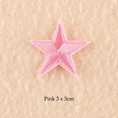 Stars Embroidered Iron-On Patches – Gold, Silver & Colorful Appliqué Stickers for Clothing, Jackets, Bags & DIY Craft Decoration