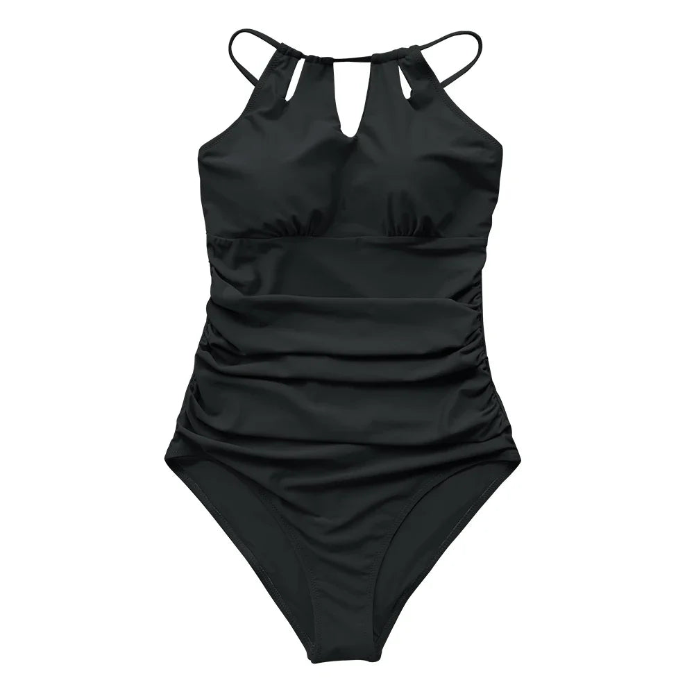 CUPSHE Lace-Up Back One-Piece Swimsuit – Sexy Cut-Out Backless Monokini Swimwear for Women, 2023 Beach & Bathing Suit