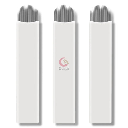 White Microblading Needles – 9/11/12/14/18/21 for Permanent Makeup, Eyebrow Tattoo & Embroidery Pen Supplies