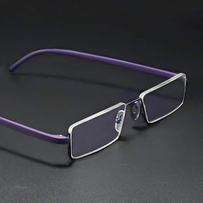 May Flower Anti-Blue Light Reading Glasses – Men’s Half-Frame TR90 Prescription Eyewear +1.75 with Case