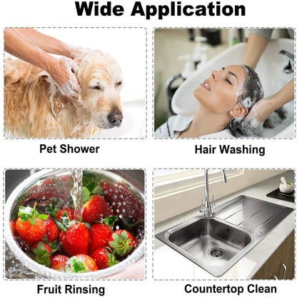 New Handheld Faucet Diverter Valve Set – Adjustable Shower Head Adapter for Home Bathroom & Kitchen Faucets
