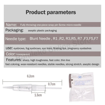 20pcs Tattoo Cartridge Needles - Replacement 1D/1R/2R/3R/3F/5R/5F/7R/7F Microblading Needles for Derma Tools