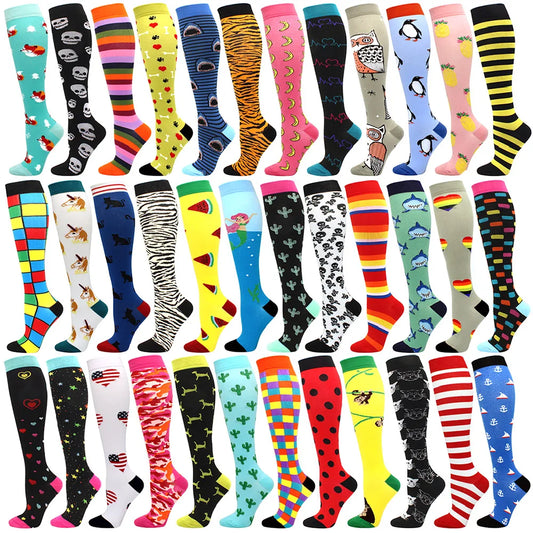 Compression Support Socks for Men & Women – Running Nursing Stockings for Edema, Varicose Veins & Blood Circulation Sports Wear