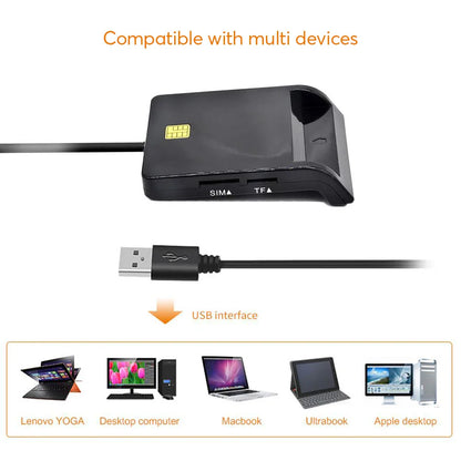 UTHAI X02 USB SIM Smart Card Reader - Bank Card IC/ID EMV SD TF MMC Cardreader, USB-CCID ISO 7816 Compatible with Windows 7/8/10 and Linux OS