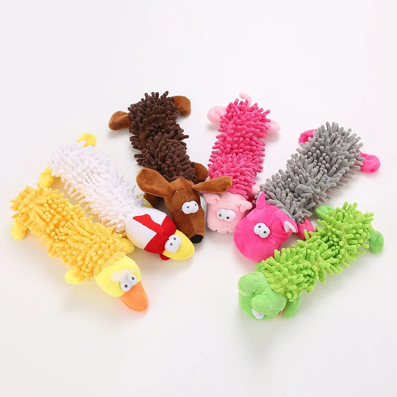 Durable Plush Dog Toy – Animal Shape with Squeaky, Chew & Cleaning Toy for Small Dogs (Chihuahua, Yorkshire, Bichon, Puppy)