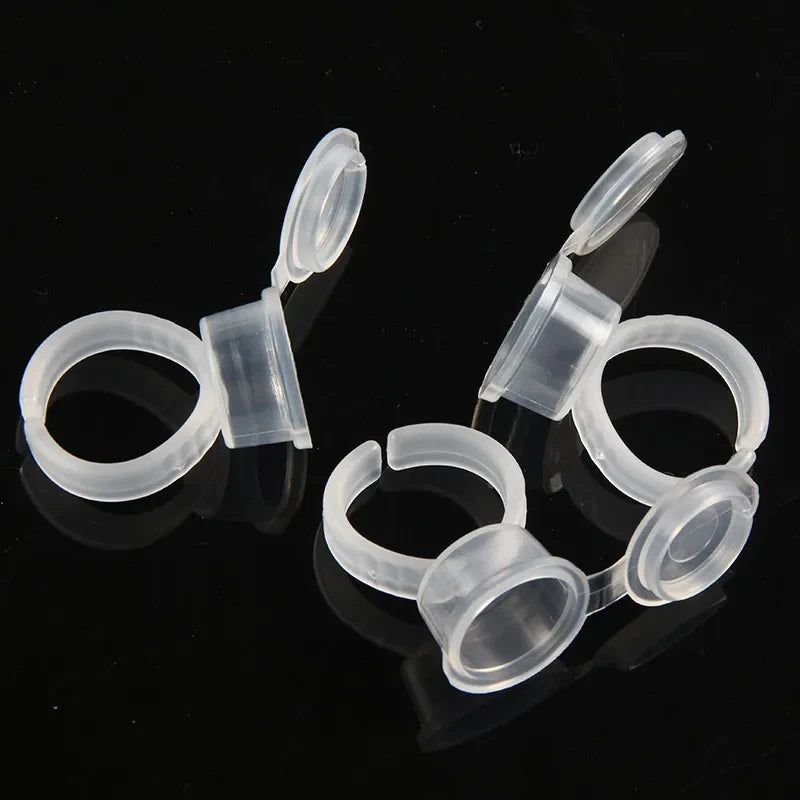 50pcs Disposable Tattoo Ink Ring Cups – Microblading & Permanent Makeup Pigment Caps for Eyebrow & Lip Tattoo Supplies Accessories