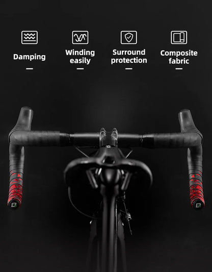 ROCKBROS Bicycle Handlebar Tape – Non-Slip Shock-Absorbing Curved Bar Straps for Road Bikes