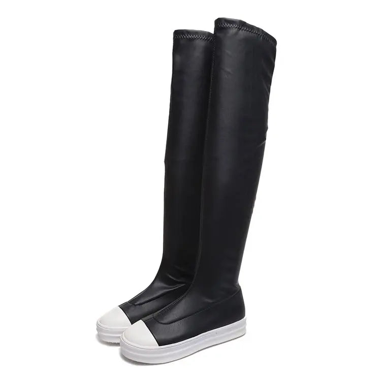 Women’s Over The Knee Winter Boots - Sexy Thigh High Casual Black Boots for Autumn & Winter Wear