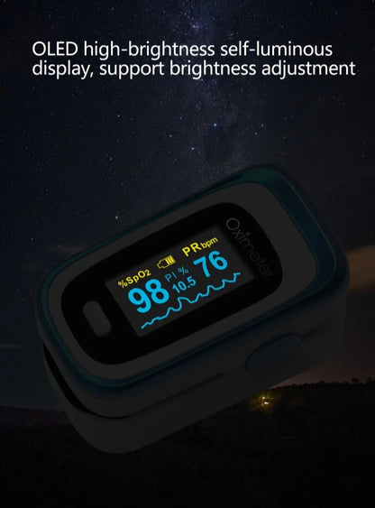 KIUZOU Finger Pulse Oximeter – SPO2, PR, PI, RR Blood Oxygen Saturation & Heart Rate Monitor, OLED Display