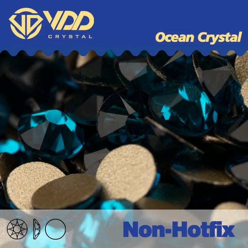 VDD Non Hot Fix Crystal Nail Art Rhinestones - 2088 Flower Flatback Gems for DIY Nail Decorations