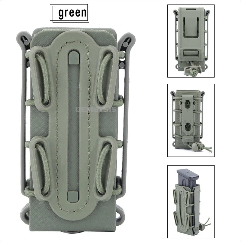 5.56mm & 7.62mm Tactical Fast Mag Pouch - MOLLE Belt Clip Soft Shell Rifle & 9mm Magazine Carrier