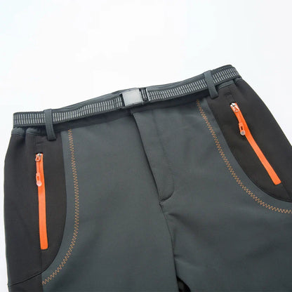 LNGXO Men’s Fleece Hiking Pants – Thick Warm Winter Waterproof & Windproof Soft Shell Ski, Trekking, and Camping Trousers