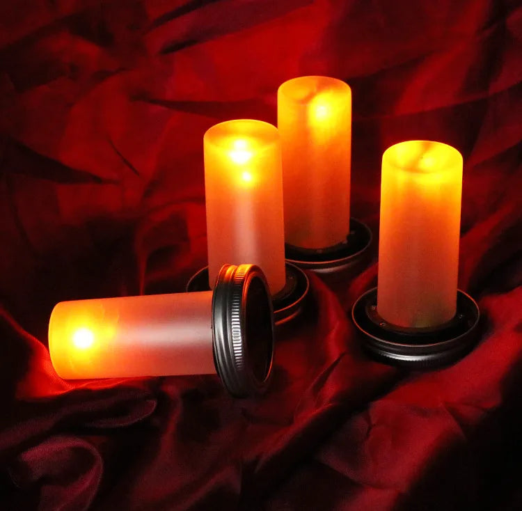 Solar LED Mason Jar Lights – Warm Torch Flame Lantern for Outdoor & Indoor Christmas, Garden, and Street Decoration