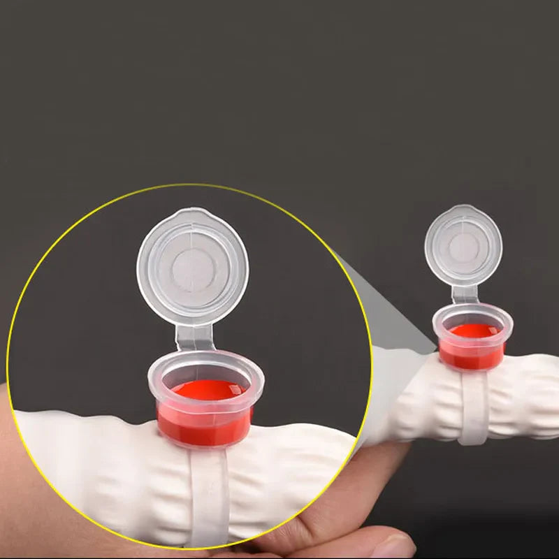 50pcs Disposable Tattoo Ink Ring Cups – Microblading & Permanent Makeup Pigment Caps for Eyebrow & Lip Tattoo Supplies Accessories