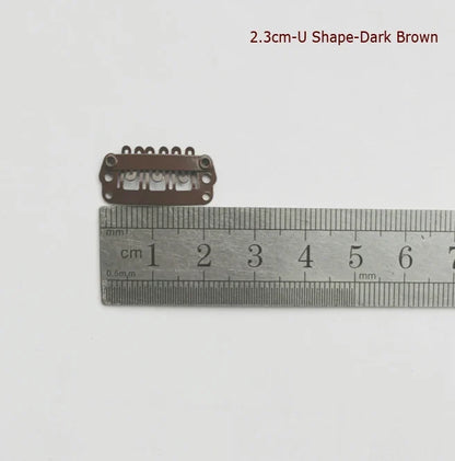 50Pcs Wig Clips Snap Clips - 2.3cm-3.6cm Black & Brown Hair Extension Weft Clips for Wig Styling & Hair Tools