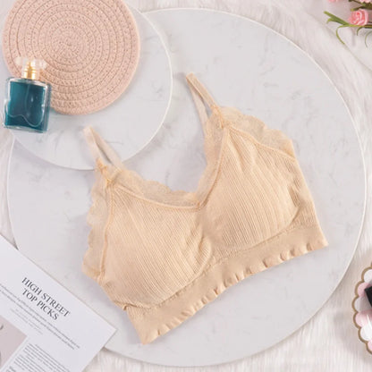 Seamless Strapless U-Back Women’s Bralette – Wireless Lace Sport Bra Top, Backless Comfortable Underwear for Everyday Wear
