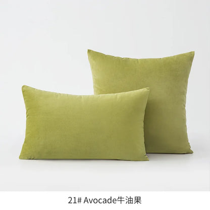 Inyahome Soft Velvet Cushion Cover - Pink Grey Beige Green Decorative Pillowcase For Bedroom Sofa 30x50cm 45x45cm