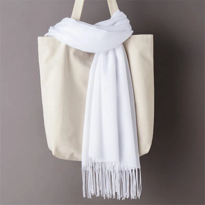 Desgine Solid Cashmere Scarf – Warm Autumn Winter Shawl Wrap with Tassels, Unisex Pashmina for Women and Men 2024
