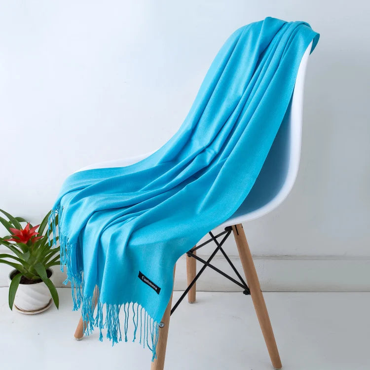 Desgine Solid Cashmere Scarf – Warm Autumn Winter Shawl Wrap with Tassels, Unisex Pashmina for Women and Men 2024