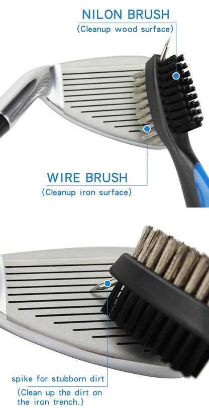 Golf Club Cleaning Brush with Cover – Retractable Carabiner Cleaner, 8 Styles for Outdoor Sports Accessories