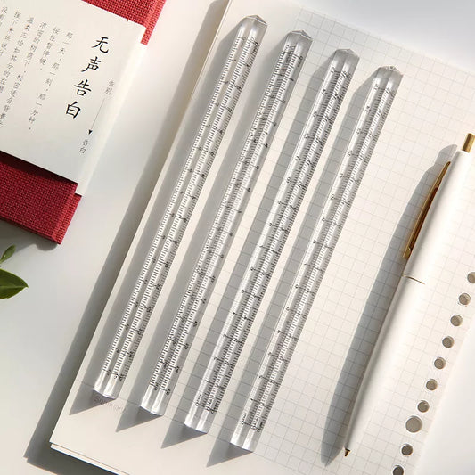 Clear Triangle Ruler: Transparent Stationery Essential for School Supplies - Mohamm 1PC